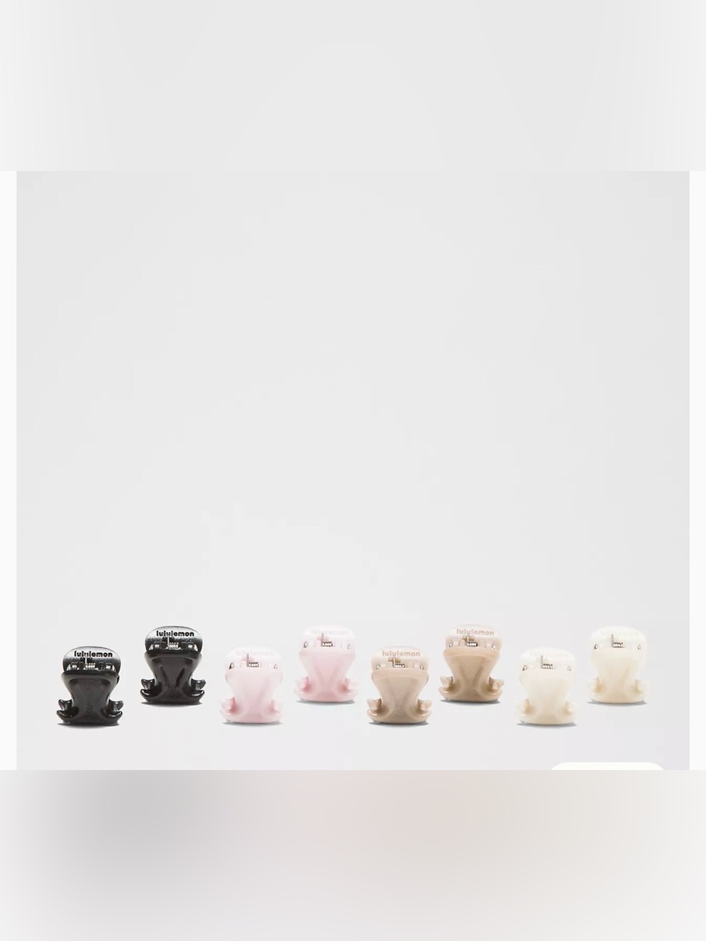 lululemon athletica Mini Claw Hair Clips — Black, Pink, Tan, White (8-Pack)